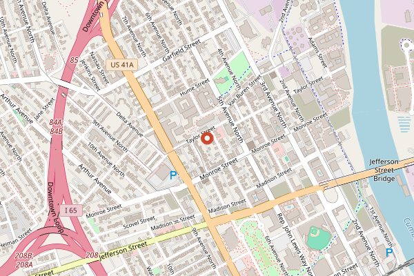 Map showing Steadfast Coffee in Nashville
