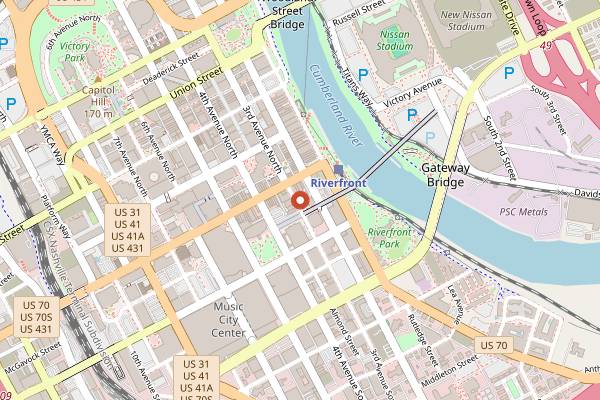 Map showing Nashville's Goo Goo Chocolate Tasting & Candy Making Class in Nashville