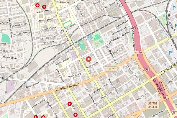Map showing Vegelicious in Nashville