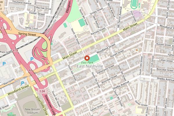 Map showing East Nashville Beer Festival in Nashville
