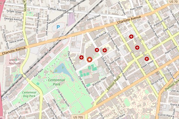 Map showing Music City Food and Wine Festival in Nashville
