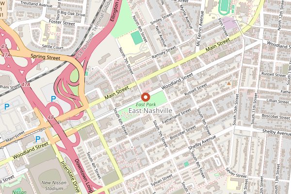 Map showing Music City Hot Chicken Festival in Nashville