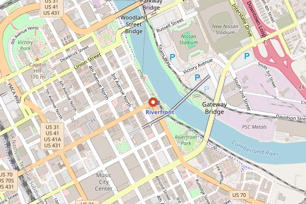Map showing Nashville Wine Auction l'Été du Vin in Nashville