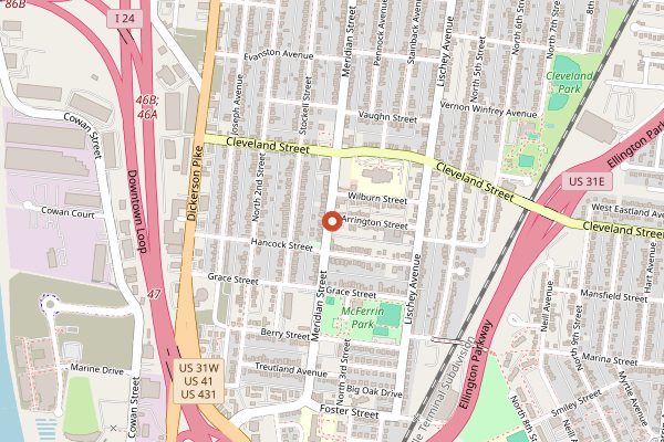 Map showing Audrey in Nashville