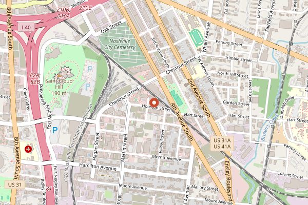 Map showing Bastion in Nashville