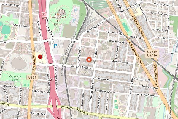 Map showing Iggy's in Nashville
