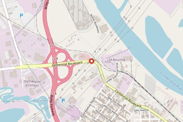 Map showing Pepperfire Hot Chicken in Nashville