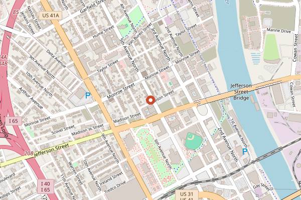 Map showing Green Hour Cocktail & Absinthe Lounge in Nashville