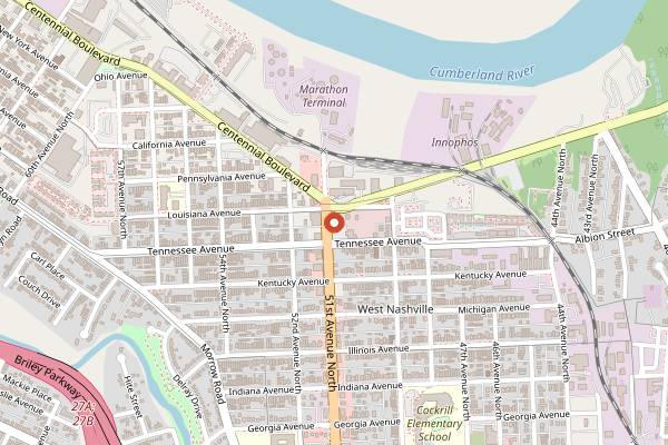 Map showing Midnight Oil in Nashville