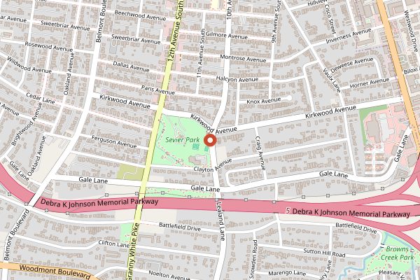 Map showing 12 South Farmers' Market in Nashville