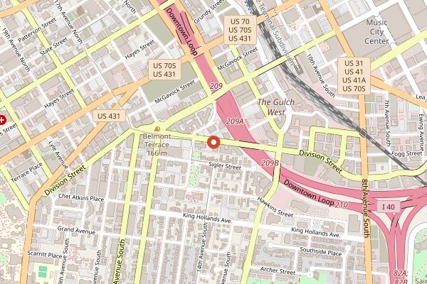 Map showing Assembly Food Hall in Nashville