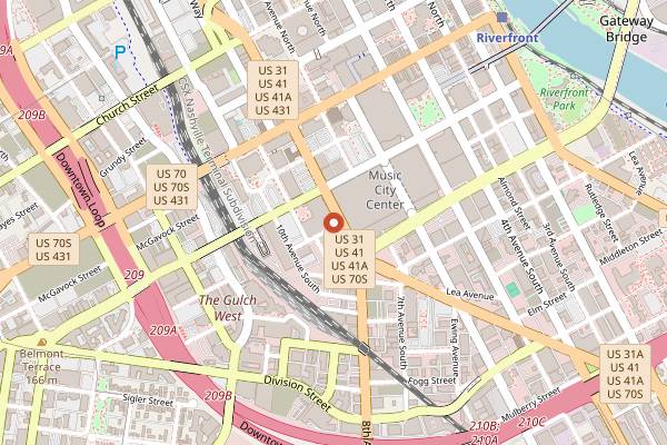 Map showing 888 in Nashville