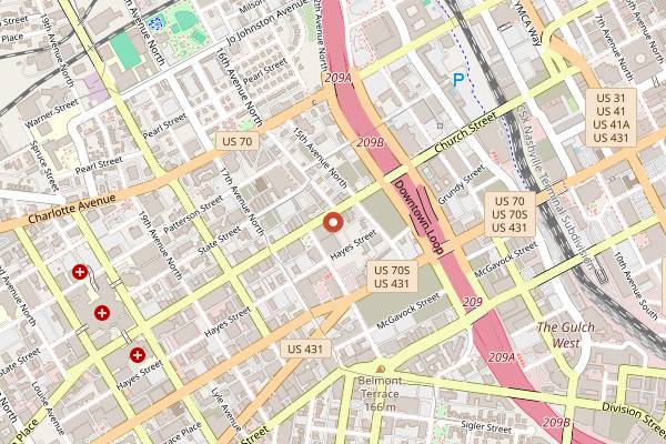 Map showing Play Dance Bar in Nashville