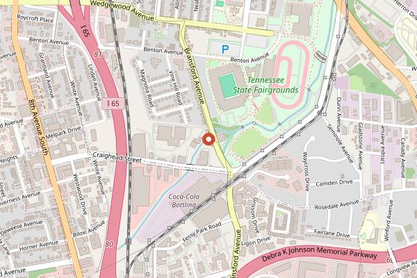 Map showing Santa's Pub in Nashville
