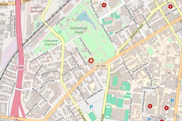 Map showing Springwater Supper Club in Nashville