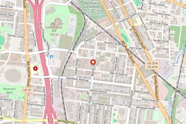 Map showing Trax in Nashville