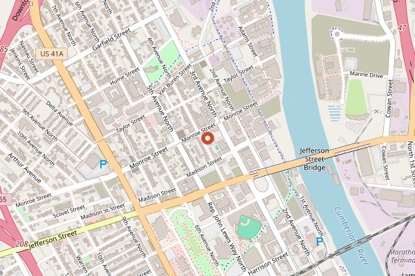 Map showing City House in Nashville
