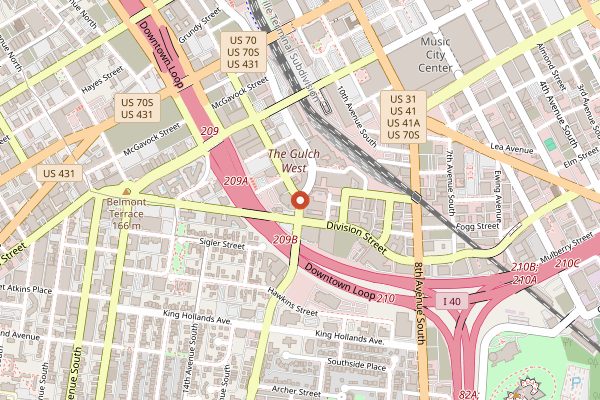 Map showing Sunda New Asian in Nashville