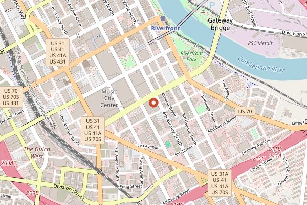 Map showing Yolan in Nashville