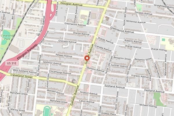 Map showing The Authentique in Nashville