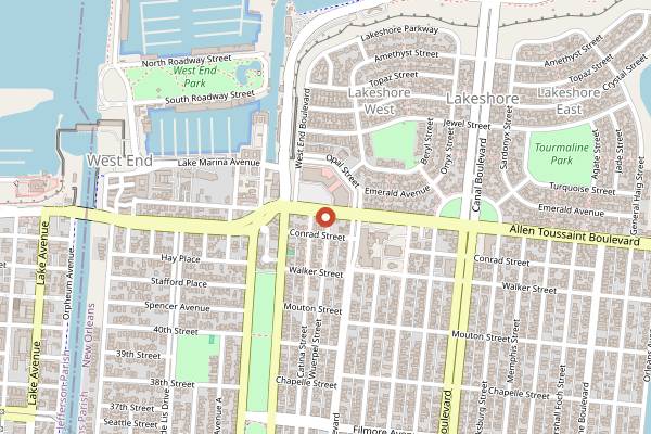 Map showing Celtica French Bakery in New Orleans