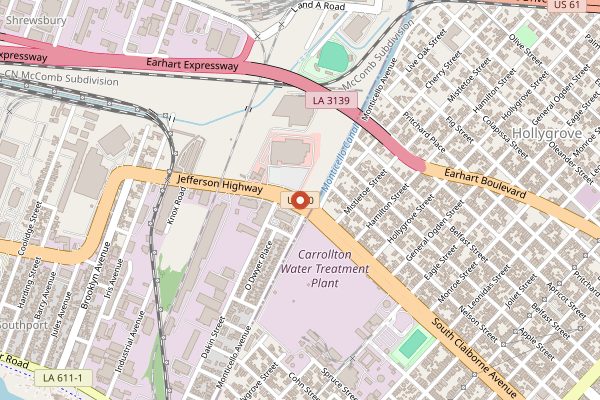Map showing Haydel's Bakery in New Orleans