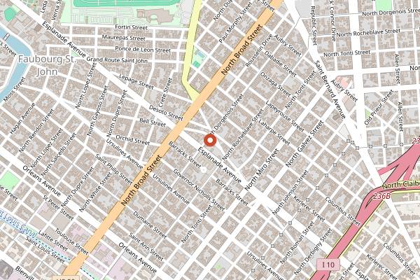 Map showing Leo's Bread in New Orleans