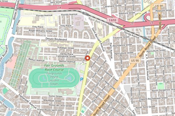 Map showing Toast in New Orleans