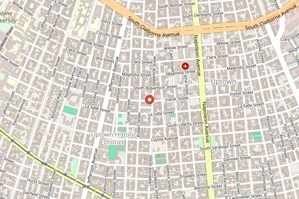 Map showing Cure in New Orleans