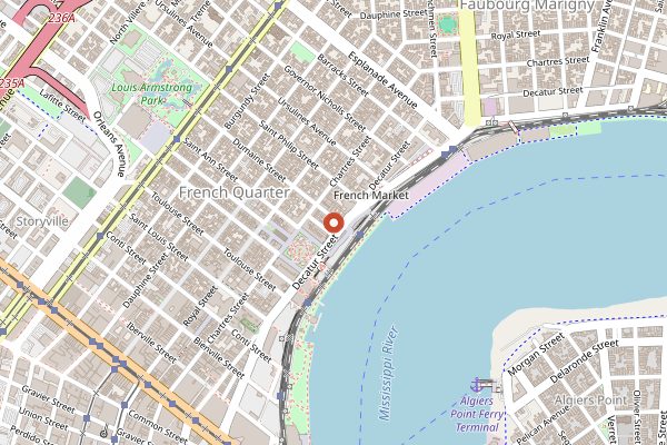 Map showing Manolito in New Orleans
