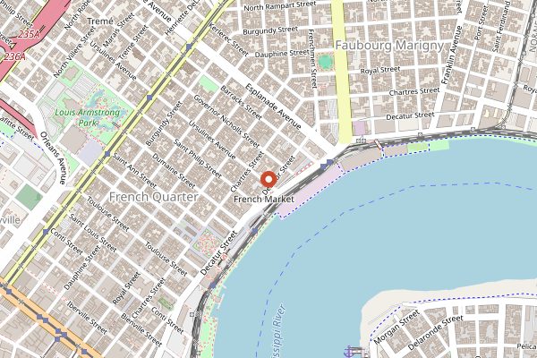 Map showing Molly's at the Market in New Orleans