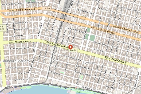 Map showing Saturn Bar in New Orleans