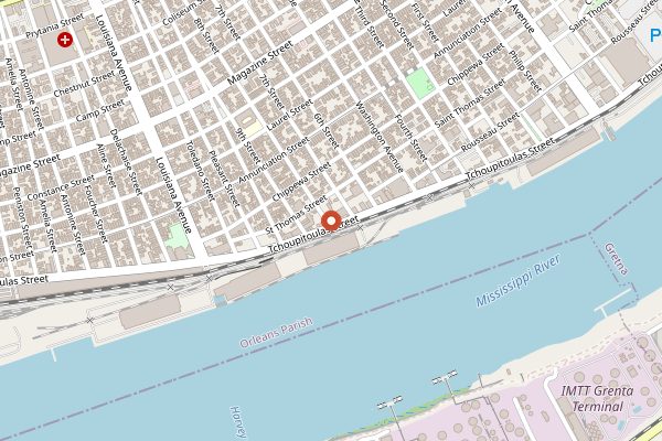 Map showing NOLA Brewing in New Orleans