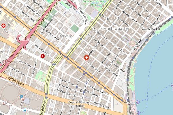 Map showing Killer Poboys in New Orleans