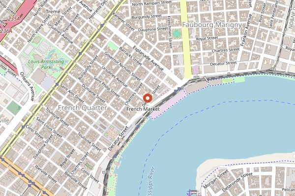 Map showing Coop's Place in New Orleans