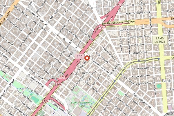 Map showing Lil' Dizzy's Cafe in New Orleans