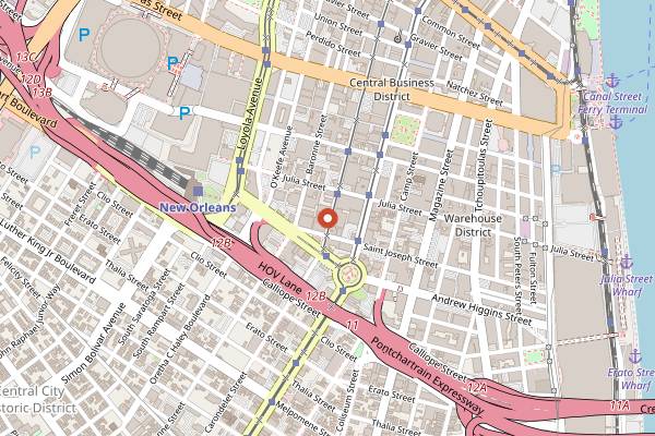 Map showing Bearcat CBD in New Orleans