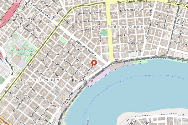 Map showing Cafe Envie and Espresso Bar in New Orleans