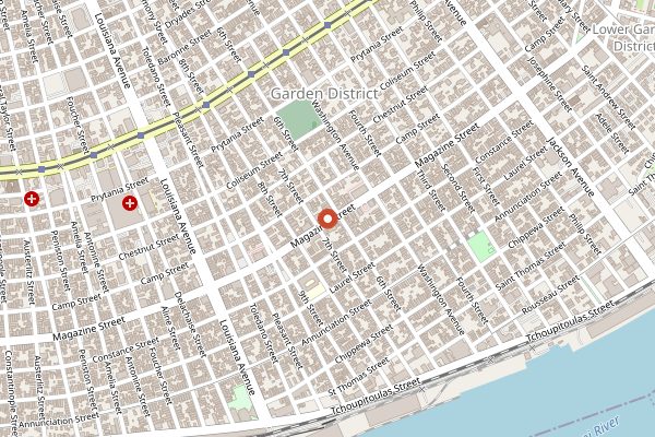 Map showing French Truck Coffee on Magazine in New Orleans