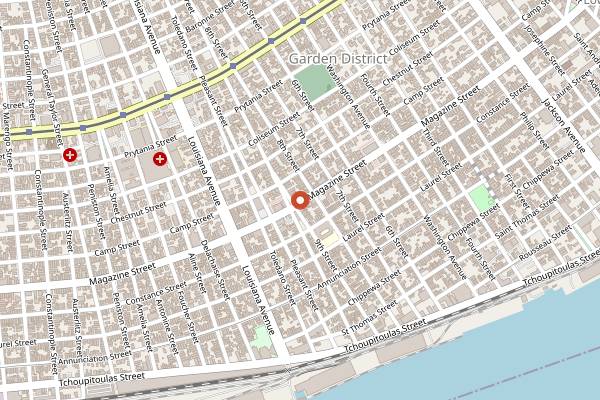 Map showing The Vintage in New Orleans