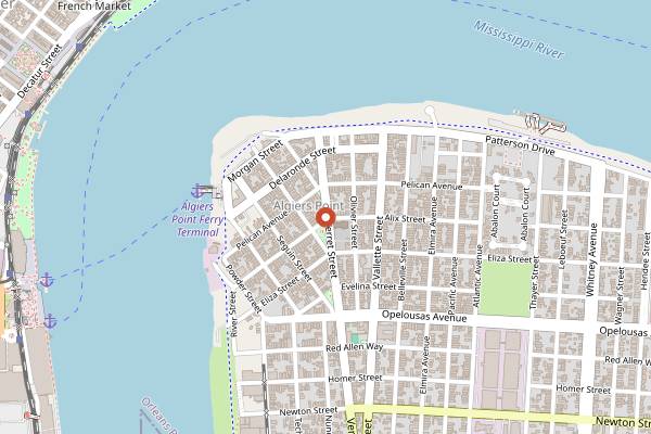 Map showing Tout de Suite Cafe in New Orleans