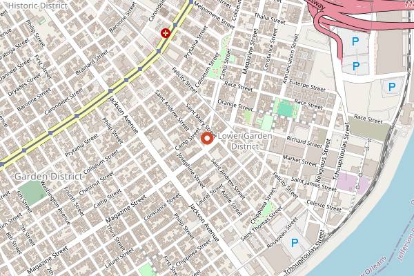 Map showing Down the Hatch in New Orleans