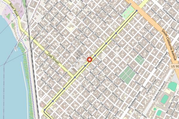 Map showing Lebanon's Cafe in New Orleans