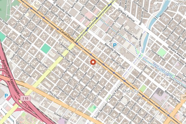 Map showing Mandina's Restaurant in New Orleans
