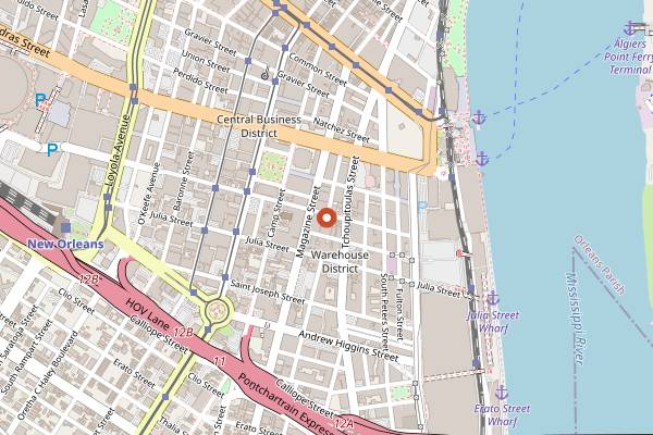 Map showing Meril in New Orleans