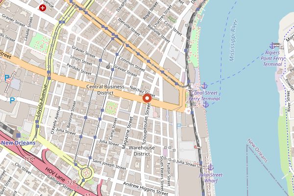 Map showing Mother's Restaurant in New Orleans