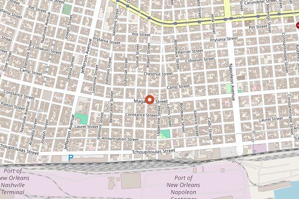 Map showing Pizza Domenica in New Orleans