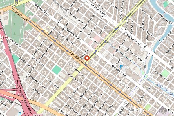 Map showing Revel Cafe and Bar in New Orleans