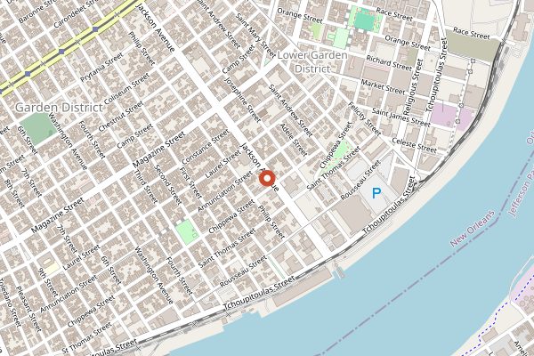 Map showing Turkey and the Wolf in New Orleans