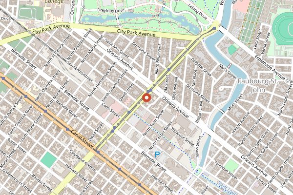Map showing Addiction Coffee House in New Orleans